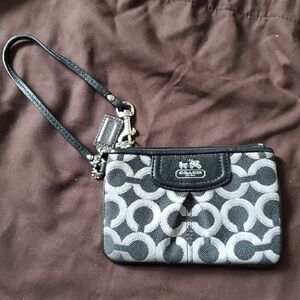 Coach Black and Gray Signature Wristlet